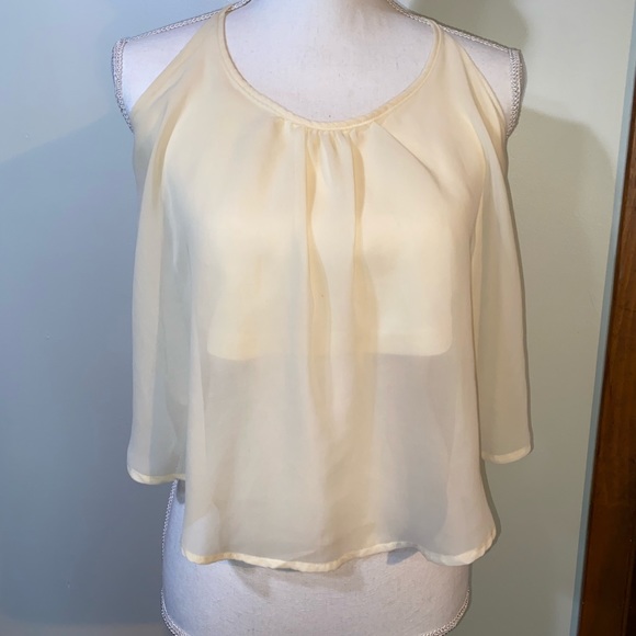 Cream Sheer Crop Top - Picture 1 of 2